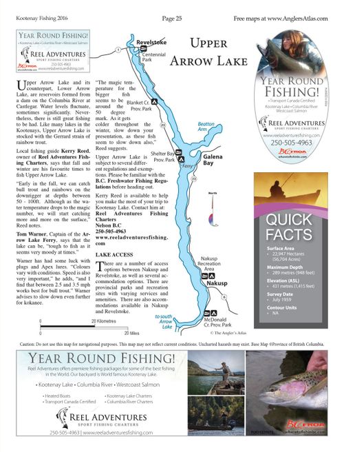 UPPER ARROW LAKE, British Columbia Angler's Atlas