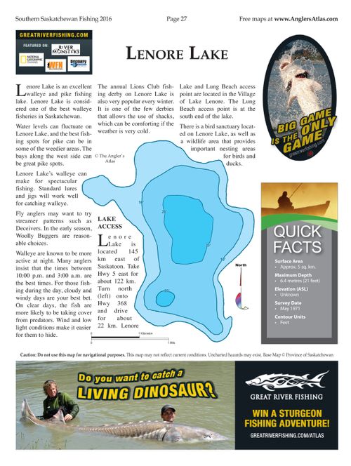 Lenore Lake, Saskatchewan Angler's Atlas