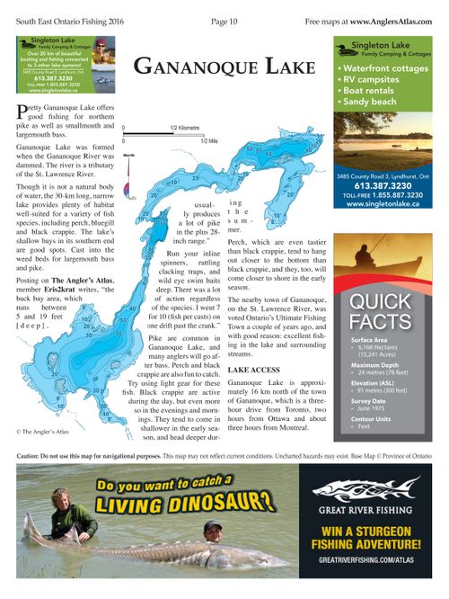 Gananoque Lake, Ontario Angler's Atlas