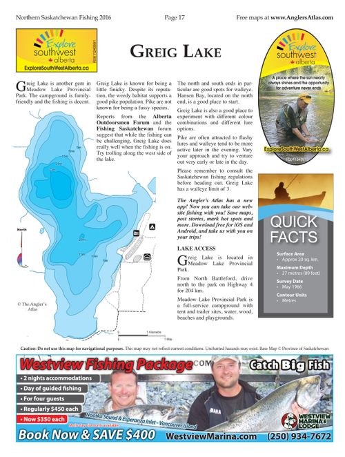 Greig Lake, Saskatchewan Angler's Atlas