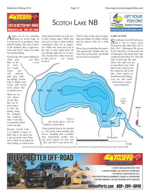 Scotch Lake, New Brunswick Angler's Atlas