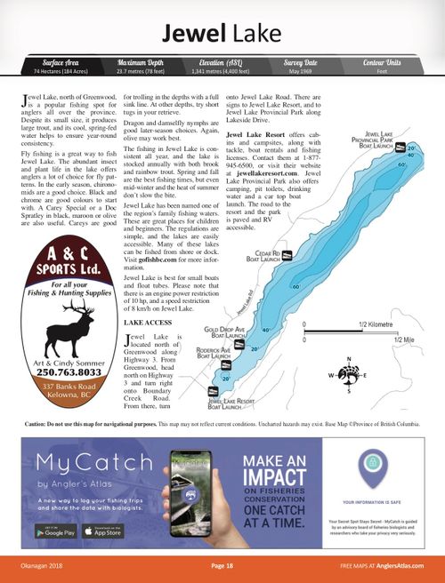 JEWEL LAKE, British Columbia Angler's Atlas