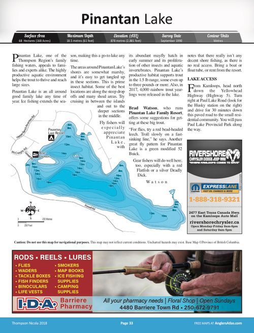 Pinantan Lake, British Columbia Angler's Atlas