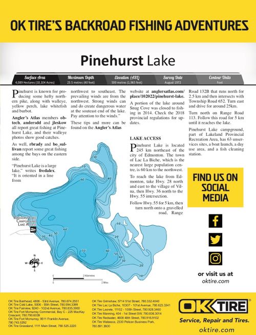 PINEHURST LAKE, Alberta Angler's Atlas