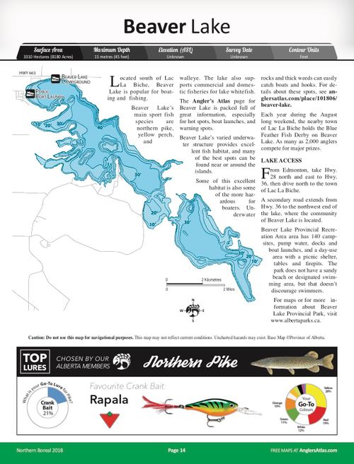 BEAVER LAKE, Alberta Angler's Atlas