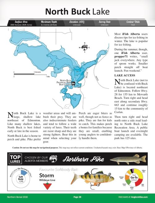 NORTH BUCK LAKE, Alberta Angler's Atlas
