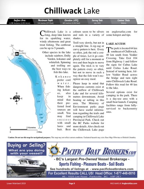 CHILLIWACK LAKE, British Columbia Angler's Atlas