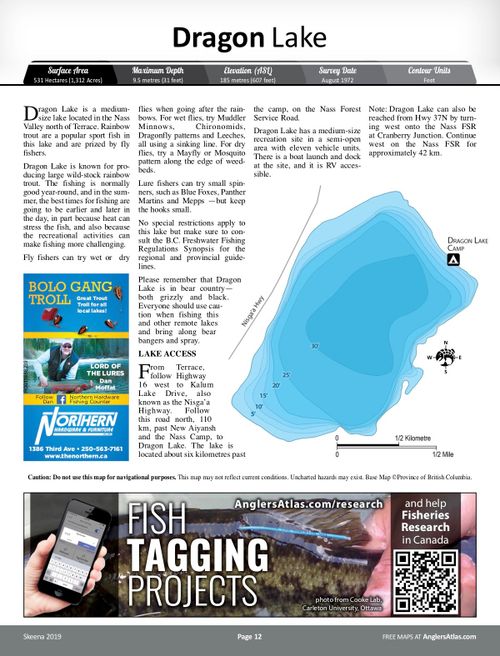 DRAGON LAKE, British Columbia Angler's Atlas