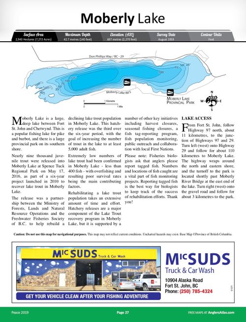 MOBERLY LAKE, British Columbia Angler's Atlas