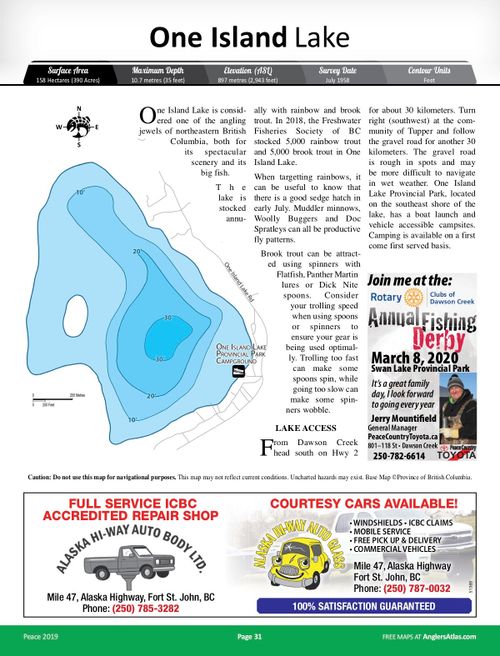 One Island Lake, British Columbia Angler's Atlas