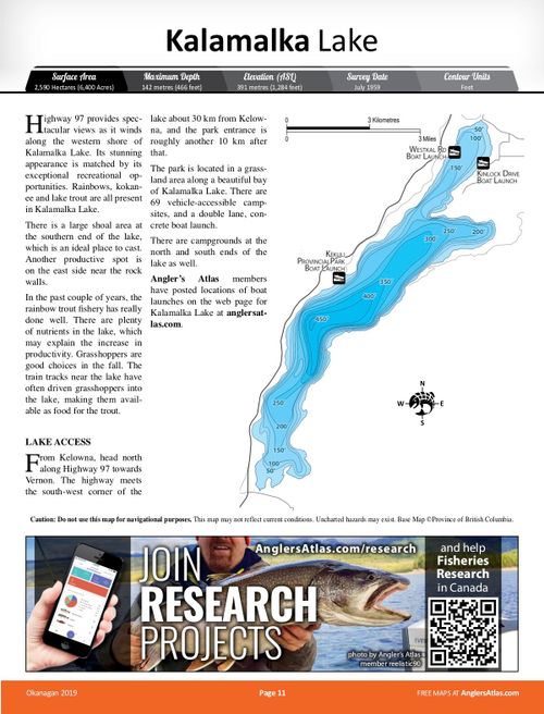 KALAMALKA LAKE, British Columbia Angler's Atlas
