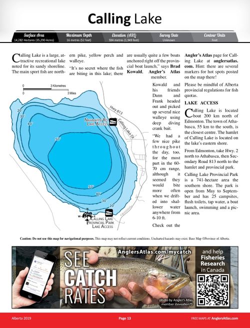 CALLING LAKE, Alberta Angler's Atlas