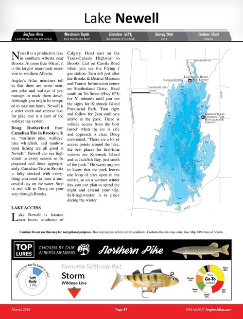 Lake Newell, Alberta Angler's Atlas