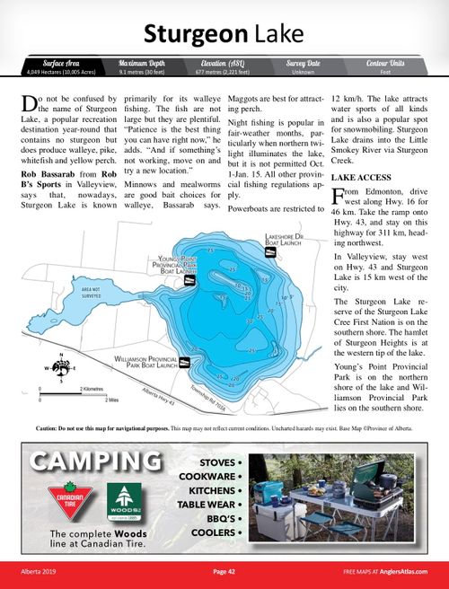 STURGEON LAKE, Alberta Angler's Atlas