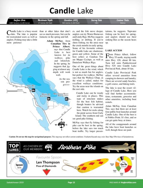 Candle Lake, Saskatchewan Angler's Atlas
