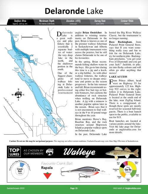 Delaronde Lake, Saskatchewan Angler's Atlas