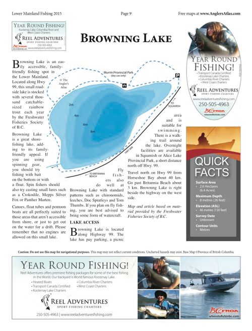 BROWNING LAKE, British Columbia Angler's Atlas
