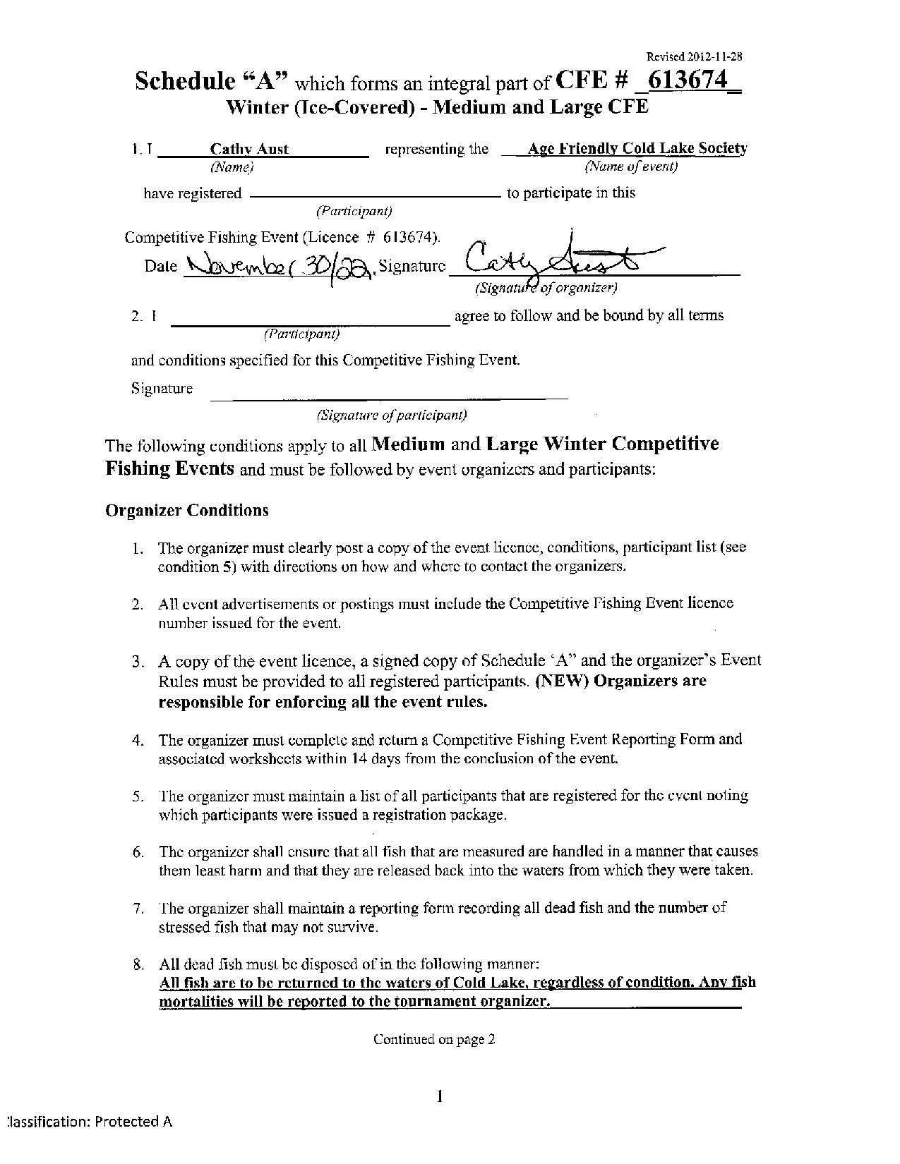 Signed Schedule A - page 1